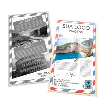 POSTAIS COUCHÊ 300G VERNIZ UV TOTAL FRENTE 90X147MM Colorido frente e preto e branco verso - 500 un.