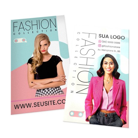 POSTAIS COUCHÊ 300G VERNIZ UV TOTAL FRENTE 90X147MM Colorido frente e verso - 2000 un.