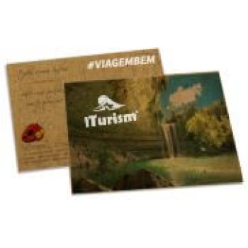 POSTAIS KRAFT 250G SEM LAMINAÇÃO E SEM VERNIZ SEM VERNIZ COM TINTA BRANCA 182X153MM