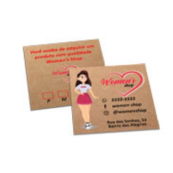 POSTAIS KRAFT 250G SEM LAMINAÇÃO E SEM VERNIZ SEM VERNIZ COM TINTA BRANCA 91X102MM Colorido frente e verso - 50 un.