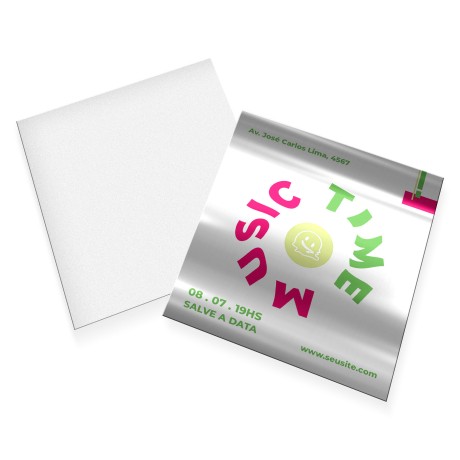 POSTAIS PAPÉIS ESPECIAIS METALIZADO FRENTE 250G SEM VERNIZ 91X102MM Colorido frente - 100 un.