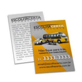POSTAIS PVC 0,30MM TRANSPARENTE COM TINTA BRANCA 91X153MM Colorido frente e preto e branco verso - 100 un.