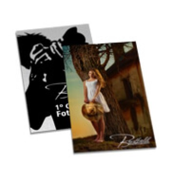 POSTAIS PVC 0,30MM TRANSPARENTE COM TINTA BRANCA 91X153MM Colorido frente e preto e branco verso - 50 un.