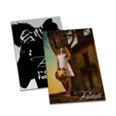POSTAIS PVC 0,30MM TRANSPARENTE COM TINTA BRANCA 91X153MM Colorido frente e preto e branco verso - 50 un.