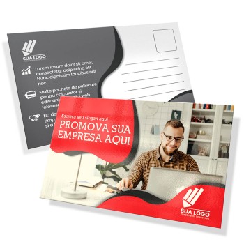 POSTAIS SUPREMO 305G VERNIZ UV VERNIZ UV TOTAL FRENTE 90X147MM Colorido frente e preto e branco verso - 1000 un.