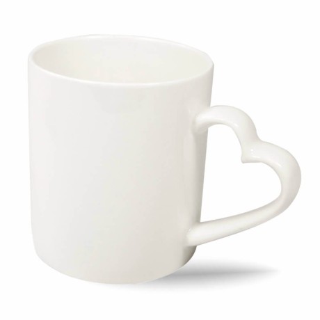 PRODUTOS SEM PERSONALIZAÇÃO CANECAS E COPOS CANECAS DE CERÂMICA CORAÇÃO 325ML BRANCA Colorido frente - 10 un.