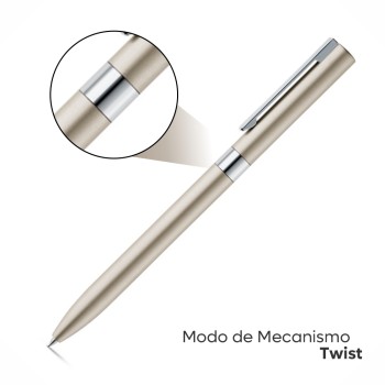 PRODUTOS SEM PERSONALIZAÇÃO CANETAS LINHA PREMIUM CLARE CHAMPANHE 25 un.