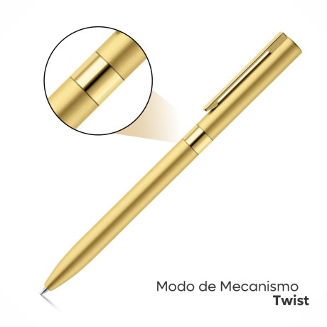 PRODUTOS SEM PERSONALIZAÇÃO CANETAS LINHA PREMIUM CLARE DOURADA SATINADA 25 un.
