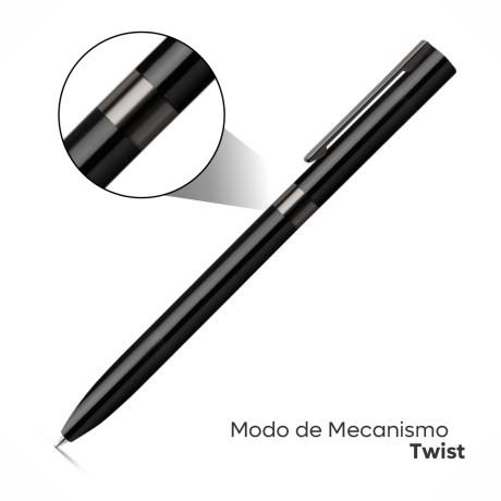 PRODUTOS SEM PERSONALIZAÇÃO CANETAS LINHA PREMIUM CLARE PRETA 10 un.