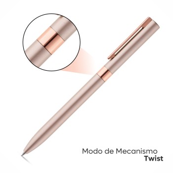 PRODUTOS SEM PERSONALIZAÇÃO CANETAS LINHA PREMIUM CLARE ROSA CLARO 25 un.