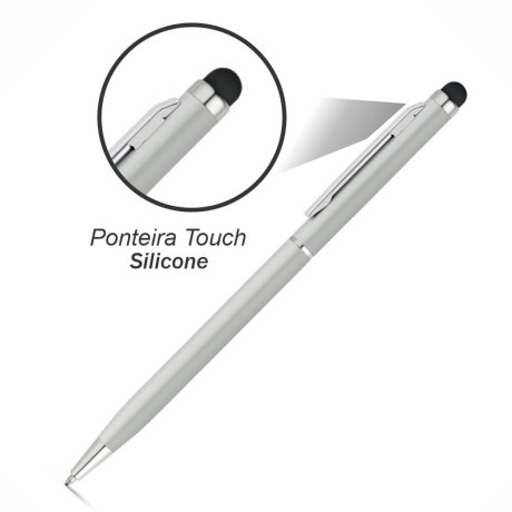 PRODUTOS SEM PERSONALIZAÇÃO CANETAS LINHA PREMIUM ZOE CROMADA SATINADA 10 un.