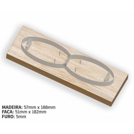 PRODUTOS SEM PERSONALIZAÇÃO FACAS CORTE VINCO LÂMINA 2 PONTOS TAG OVAL DUPLO 1 un.