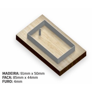 PRODUTOS SEM PERSONALIZAÇÃO FACAS CORTE VINCO LÂMINA 2 PONTOS TAG PADRÃO FURO 1 un.