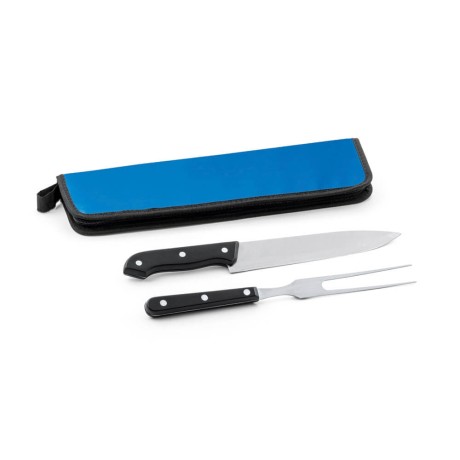 PRODUTOS SEM PERSONALIZAÇÃO KIT CHURRASCO UTENSÍLIOS EM CABO DE PP AZUL