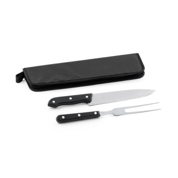 PRODUTOS SEM PERSONALIZAÇÃO KIT CHURRASCO UTENSÍLIOS EM CABO DE PP PRETO 1 un.