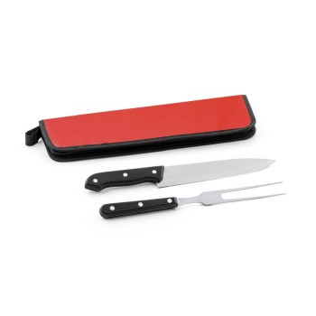 PRODUTOS SEM PERSONALIZAÇÃO KIT CHURRASCO UTENSÍLIOS EM CABO DE PP VERMELHO
