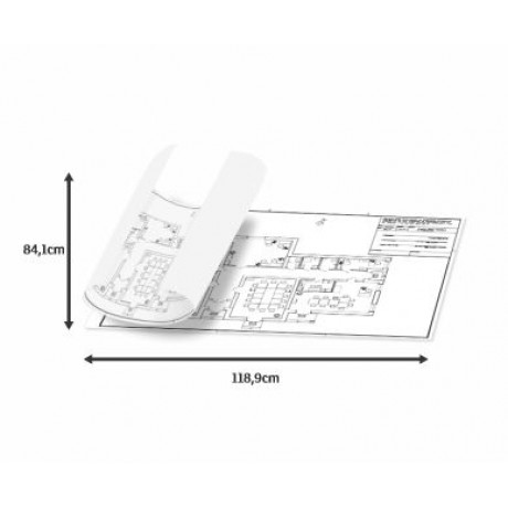 PROJETO ARQUITETÔNICO APERGAMINHADO 75G FORMATO A0 Preto e branco frente - 1 un.