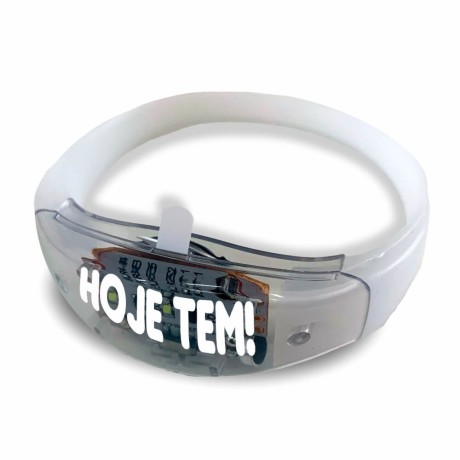 PULSEIRAS PULSEIRA DE LED BRANCA Preto e branco frente - 100 un.