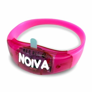 PULSEIRAS PULSEIRA DE LED ROSA Preto e branco frente - 100 un.