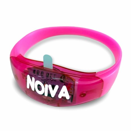 PULSEIRAS PULSEIRA DE LED ROSA Preto e branco frente - 100 un.
