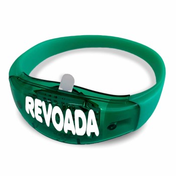 PULSEIRAS PULSEIRA DE LED VERDE Preto e branco frente - 100 un.