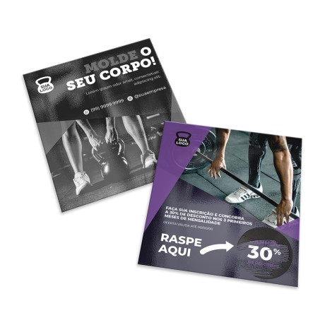 RASPADINHA 91X102MM Colorido frente e preto e branco verso - 500 un.