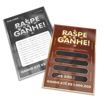 RASPADINHA 91X153MM Colorido frente e preto e branco verso - 500 un.