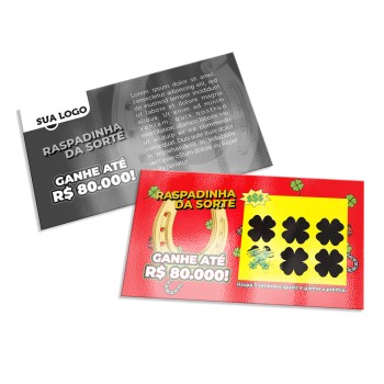 RASPADINHA 91X51MM Colorido frente e preto e branco verso - 250 un.