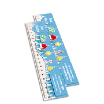 RÉGUAS PVC 0,30MM PVC TRANSPARENTE RETANGULAR 20CM Colorido frente - 24 un.