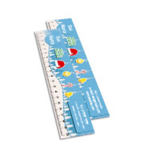 RÉGUAS PVC 0,30MM PVC TRANSPARENTE RETANGULAR 20CM Colorido frente - 504 un.