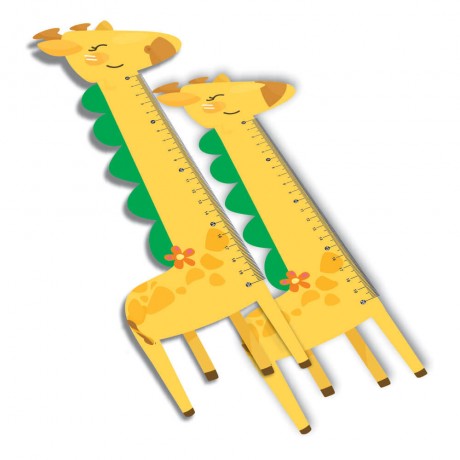 RÉGUAS PVC 0,50MM PREMIUM INFANTIL MODELO GIRAFA 20CM Colorido frente - 64 un.