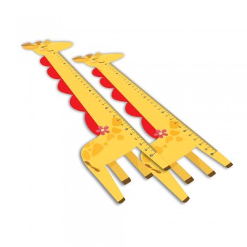 RÉGUAS PVC 0,50MM PREMIUM INFANTIL MODELO GIRAFA 30CM Colorido frente - 100 un.