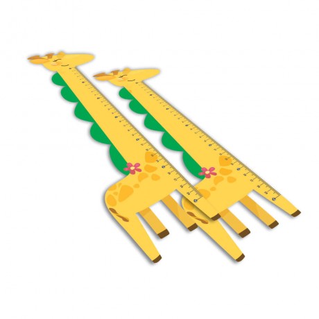 RÉGUAS PVC 0,50MM PREMIUM INFANTIL MODELO GIRAFA 30CM Colorido frente - 30 un.
