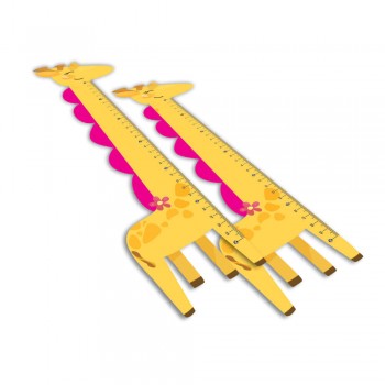 RÉGUAS PVC 0,50MM PREMIUM INFANTIL MODELO GIRAFA 30CM Colorido frente - 64 un.