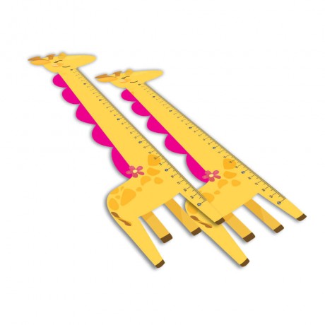 RÉGUAS PVC 0,50MM PREMIUM INFANTIL MODELO GIRAFA 30CM Colorido frente - 64 un.