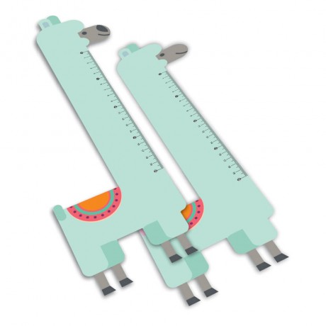 RÉGUAS PVC 0,50MM PREMIUM INFANTIL MODELO LHAMA 20CM Colorido frente - 30 un.