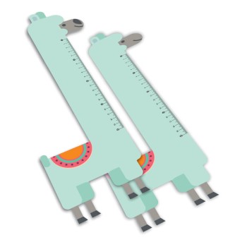 RÉGUAS PVC 0,50MM PREMIUM INFANTIL MODELO LHAMA 20CM Colorido frente - 30 un.