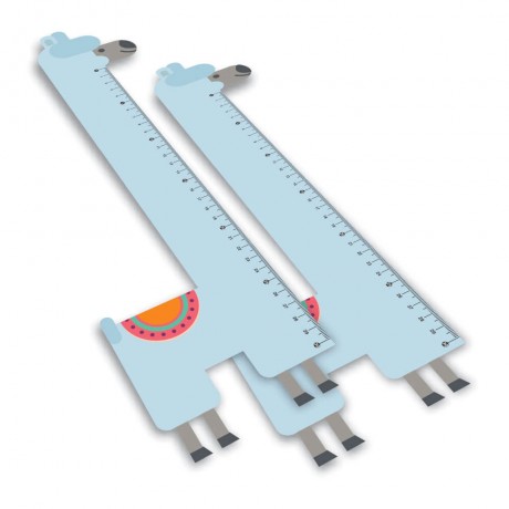 RÉGUAS PVC 0,50MM PREMIUM INFANTIL MODELO LHAMA 30CM Colorido frente - 15 un.