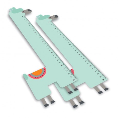RÉGUAS PVC 0,50MM PREMIUM INFANTIL MODELO LHAMA 30CM Colorido frente - 30 un.