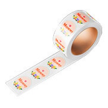 RÓTULO BOBINA BOPP BRANCO 70X70MM Colorido frente - 500 un.
