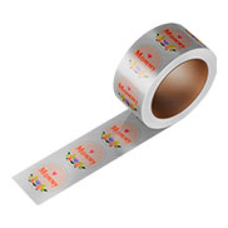 RÓTULO BOBINA BOPP METALIZADO COM TINTA BRANCA 65X65MM Colorido frente - 1000 un.