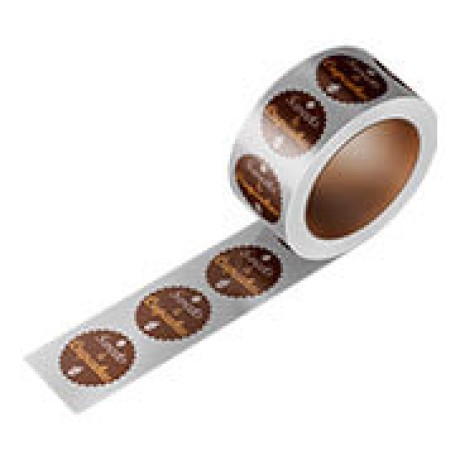 RÓTULO BOBINA BOPP METALIZADO COM TINTA BRANCA 65X65MM Colorido frente - 500 un.