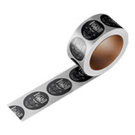 RÓTULO BOBINA BOPP METALIZADO COM TINTA BRANCA 85X105MM Colorido frente - 250 un.