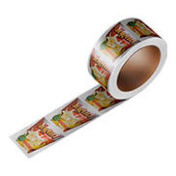 RÓTULO BOBINA BOPP METALIZADO COM TINTA BRANCA 85X125MM Colorido frente - 1000 un.