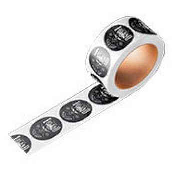 RÓTULO BOBINA BOPP TRANSPARENTE COM TINTA BRANCA 65X75MM Colorido frente - 500 un.