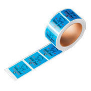 RÓTULO BOBINA BOPP TRANSPARENTE COM TINTA BRANCA 85X125MM Colorido frente - 1000 un.