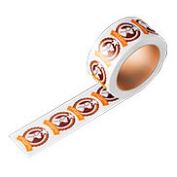 RÓTULO BOBINA BOPP TRANSPARENTE COM TINTA BRANCA 90X90MM Colorido frente - 500 un.