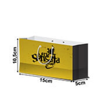 SACOLAS APERGAMINHADO 150G COM ILHOS SACOLA EXTRA MINI HORIZONTAL Colorido frente - 10 un.