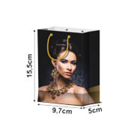 SACOLAS APERGAMINHADO 150G COM ILHOS SACOLA EXTRA MINI VERTICAL Colorido frente - 250 un.