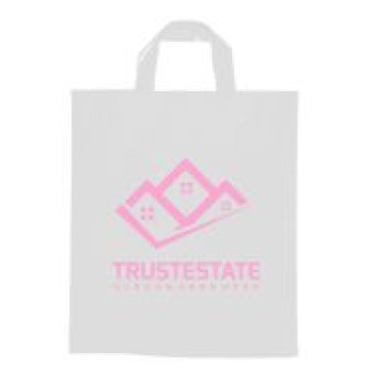 SACOLAS E SACOS SACOLAS PERSONALIZADAS PLÁSTICAS ALÇA FITA 400X500MM BRANCA Preto e branco frente - 250 un.